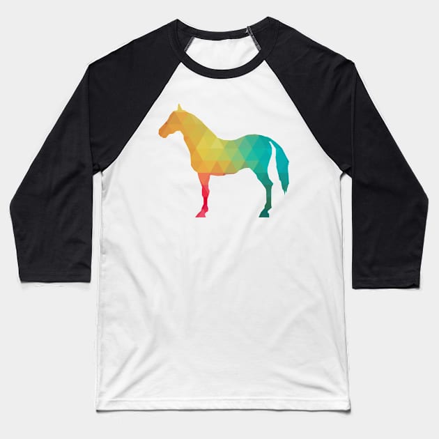 Rainbow horse silhouette Baseball T-Shirt by AdiDsgn